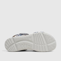 Hotter Ladies Comfort Sandal Venice White HT111, showcasing the sole with textured grip, branding, and 'Made in England'