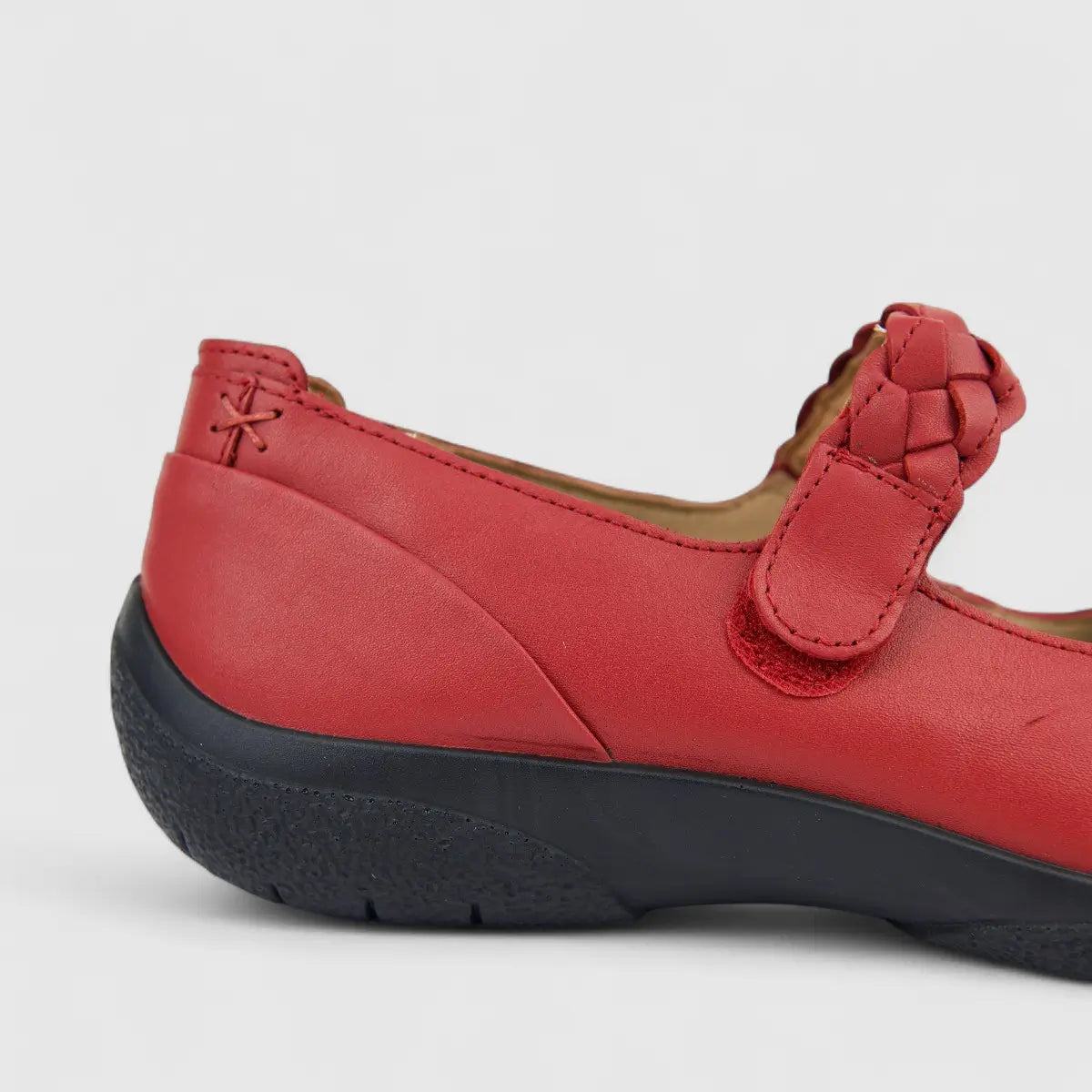Hotter Ladies Comfort Shake 2 Mary Jane With Velcro Red HT93