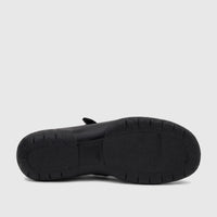 Black Hotter Ladies Comfort Shoe Quake 2 HT103, shown from an underside view highlighting the textured sole and brand logo.