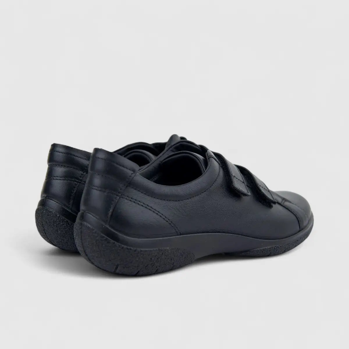 Hotter Ladies Comfort Shoe With Double Velcro Leap Wide Fit (EXF) Black HT94