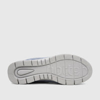 Pale blue Hotter Ladies Comfort Sneaker, Gravity style, viewed from the sole showing textured grip and branding.