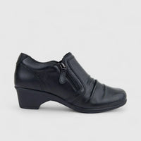 Hotter Ladies Comfort Sutton Heeled Shoe With Zip Black HT98