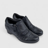 Hotter Ladies Comfort Sutton Heeled Shoe With Zip Black HT98