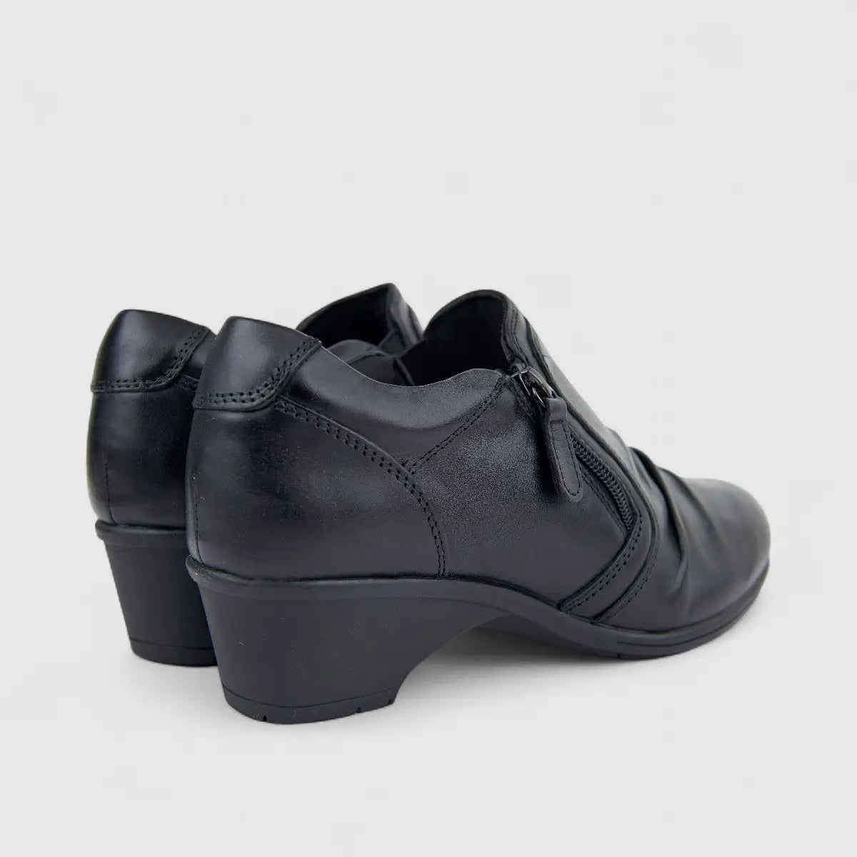 Hotter Ladies Comfort Sutton Heeled Shoe With Zip Black HT98