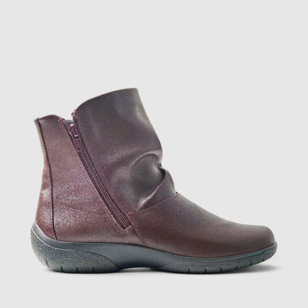Hotter Whisper Comfort Boot Burgandy Boots | familyshoecentre