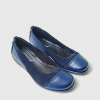 Hotter Wren Comfort Slip On Navy Pumps | familyshoecentre