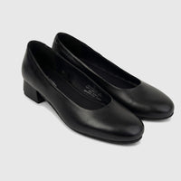 HP Ladies Comfort Block Heel HPL01462 Black HL286 shoes, featuring a sleek black finish and comfortable block heels, shown