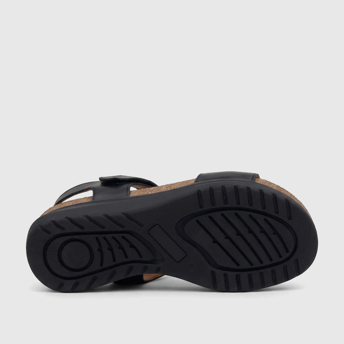 HP Ladies Comfort Sandal Saria with a black textured sole visible from a low-angle perspective.