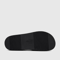 HP Ladies Comfort Slide HPL01526 Reya Black HL300, showing the bottom sole with a ribbed texture and size '6'.
