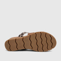 HP Ladies Comfort Wedge Sandal, model HPL01517 Leopard Brown HL290, featuring the brown sole with a chevron pattern and