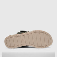 Hush Puppies Soft Style Ladies Comfort Sandal Carmen SSL01655 in Khaki Multi, showcasing the textured beige sole with size