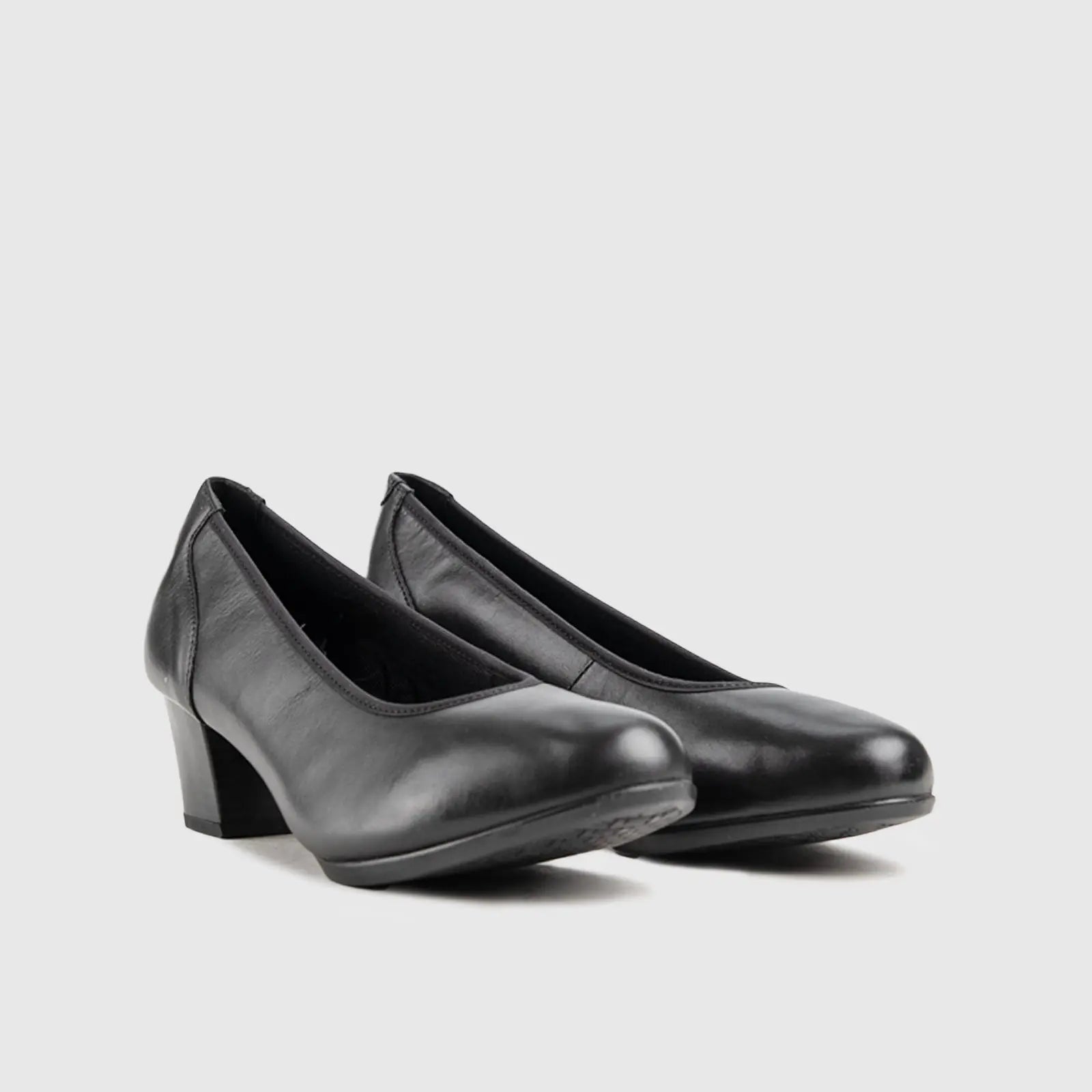 Hush Puppies Ladies Comfort Block Heel Court HPL01078 Shimmer Black HL284