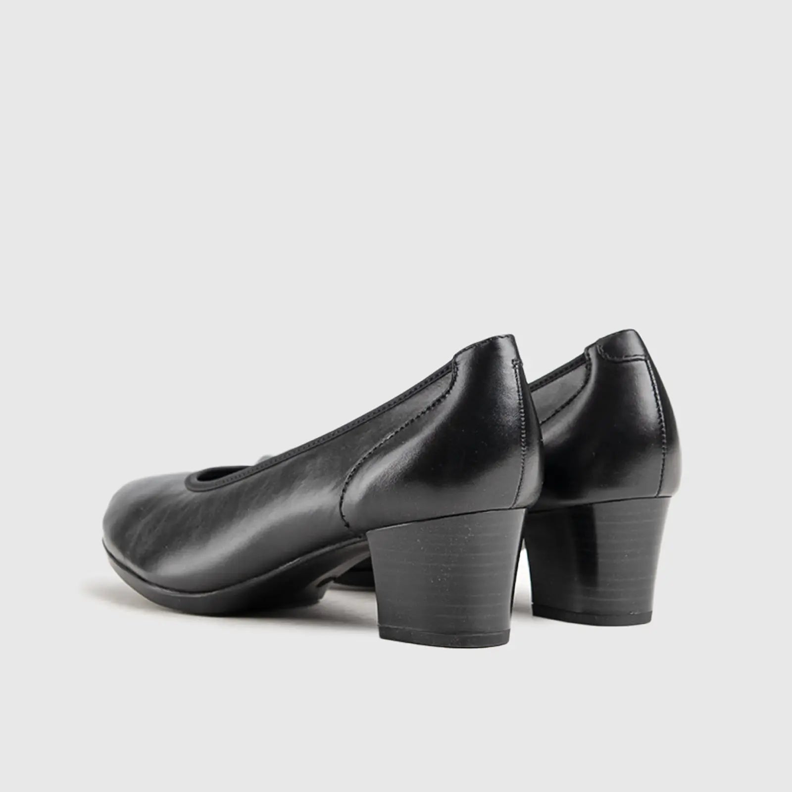 Hush Puppies Ladies Comfort Block Heel Court HPL01078 Shimmer Black HL284
