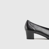 Hush Puppies Ladies Comfort Block Heel Court HPL01078 Shimmer Black HL284