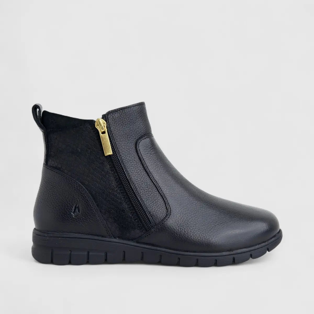 Hush Puppies Ladies Leather Ankle Boot Aurelia HPL01495 Black DB35