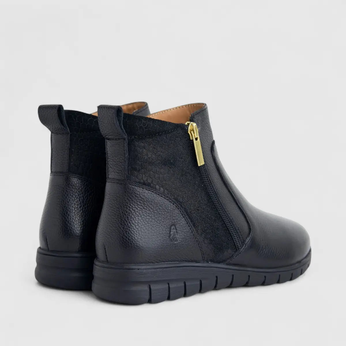Hush Puppies Ladies Leather Ankle Boot Aurelia HPL01495 Black DB35