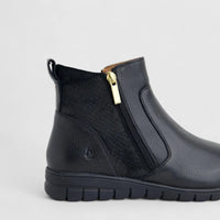 Hush Puppies Ladies Leather Ankle Boot Aurelia HPL01495 Black DB35