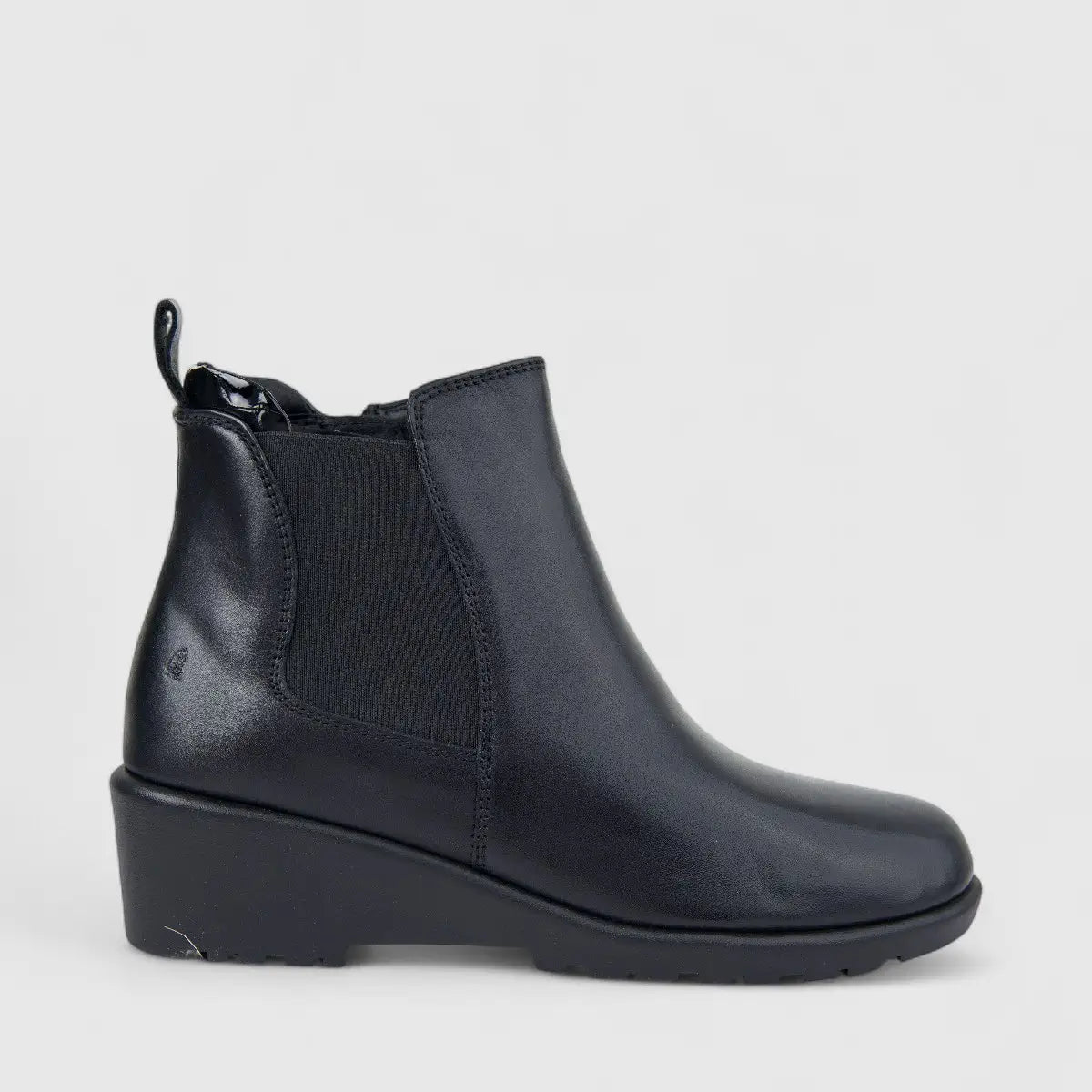 Hush Puppies Ladies Leather Ankle Boot HPL01469 Brielle Black DB39