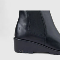 Hush Puppies Ladies Leather Ankle Boot HPL01469 Brielle Black DB39