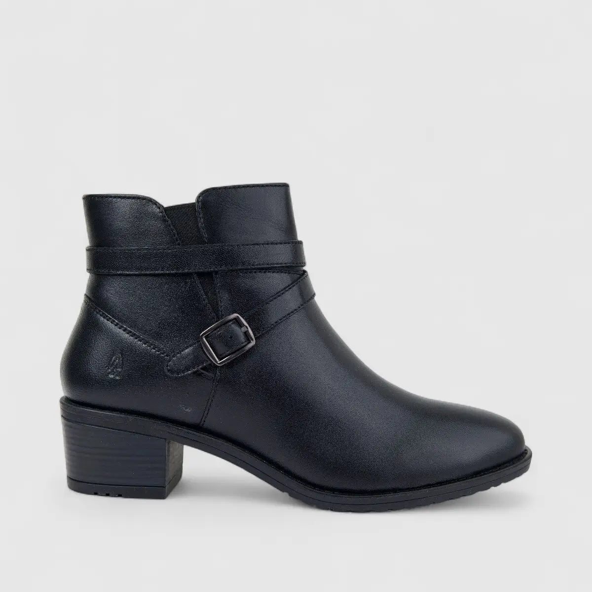 Hush Puppies Ladies Leather Ankle Boot HPL01473 Caltope Black DB42
