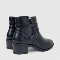 Hush Puppies Ladies Leather Ankle Boot HPL01473 Caltope Black DB42