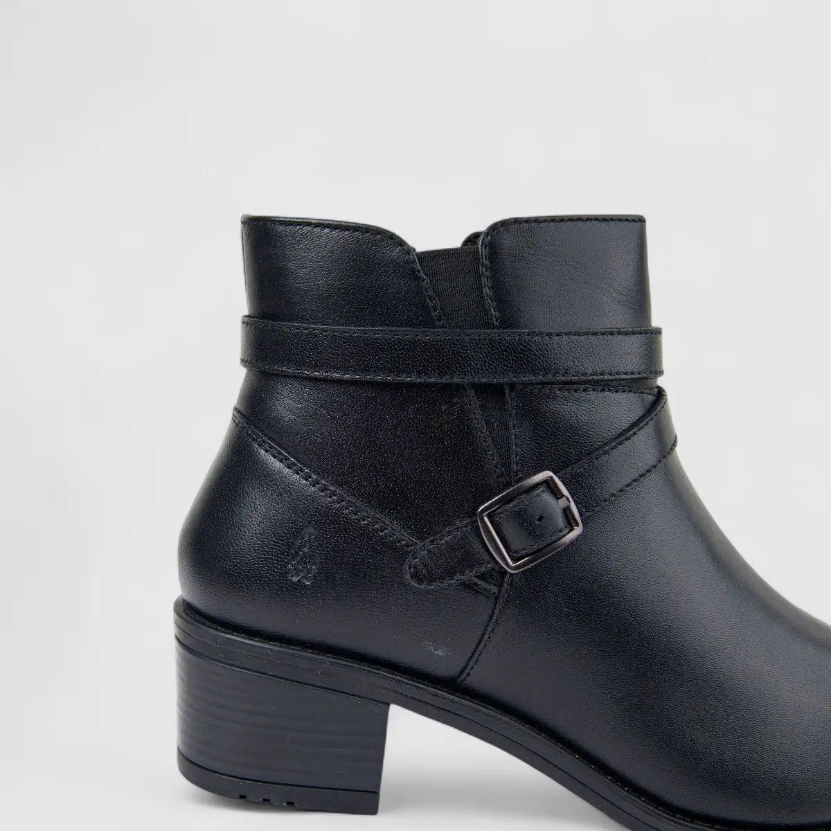 Hush Puppies Ladies Leather Ankle Boot HPL01473 Caltope Black DB42
