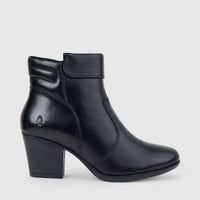 Hush Puppies Ladies Leather Ankle Boot HPL01476 Kalaya Black DB46