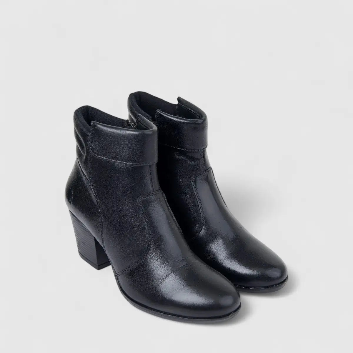 Hush Puppies Ladies Leather Ankle Boot HPL01476 Kalaya Black DB46