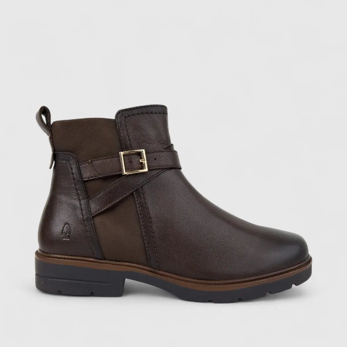 Hush Puppies Ladies Leather Ankle Boot HPL01477 Alana Whiskey DB43