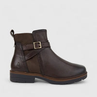 Hush Puppies Ladies Leather Ankle Boot HPL01477 Alana Whiskey DB43