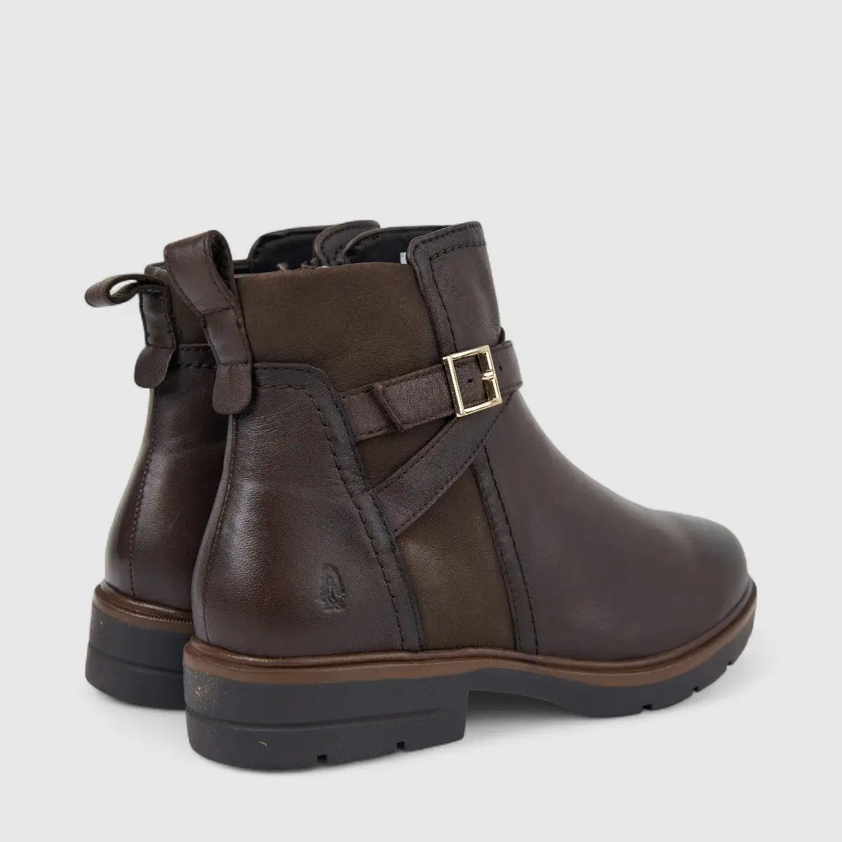 Hush Puppies Ladies Leather Ankle Boot HPL01477 Alana Whiskey DB43