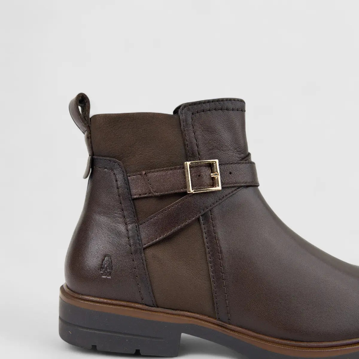Hush Puppies Ladies Leather Ankle Boot HPL01477 Alana Whiskey DB43