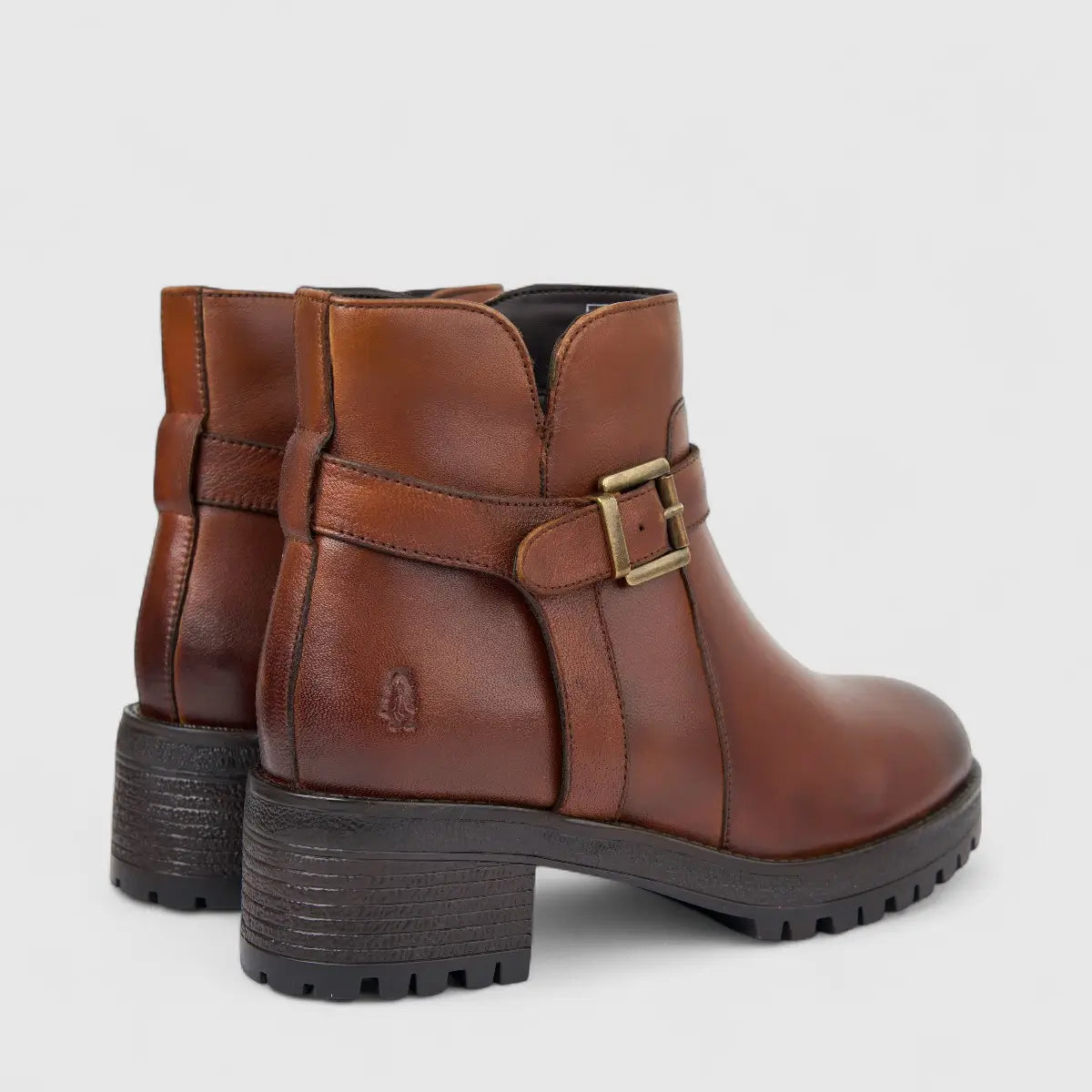 Hush Puppies Ladies Leather Ankle Boot HPL01487 Hazel Tan DB44