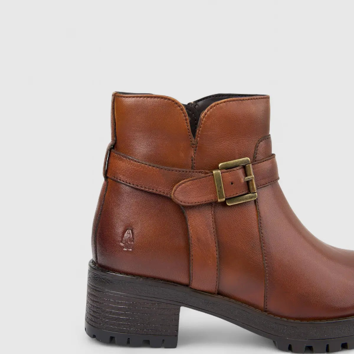 Hush Puppies Ladies Leather Ankle Boot HPL01487 Hazel Tan DB44
