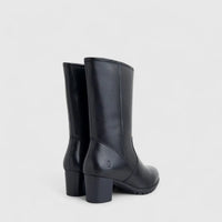 Hush Puppies Marisol Leather Mid-Calf Boots - Black