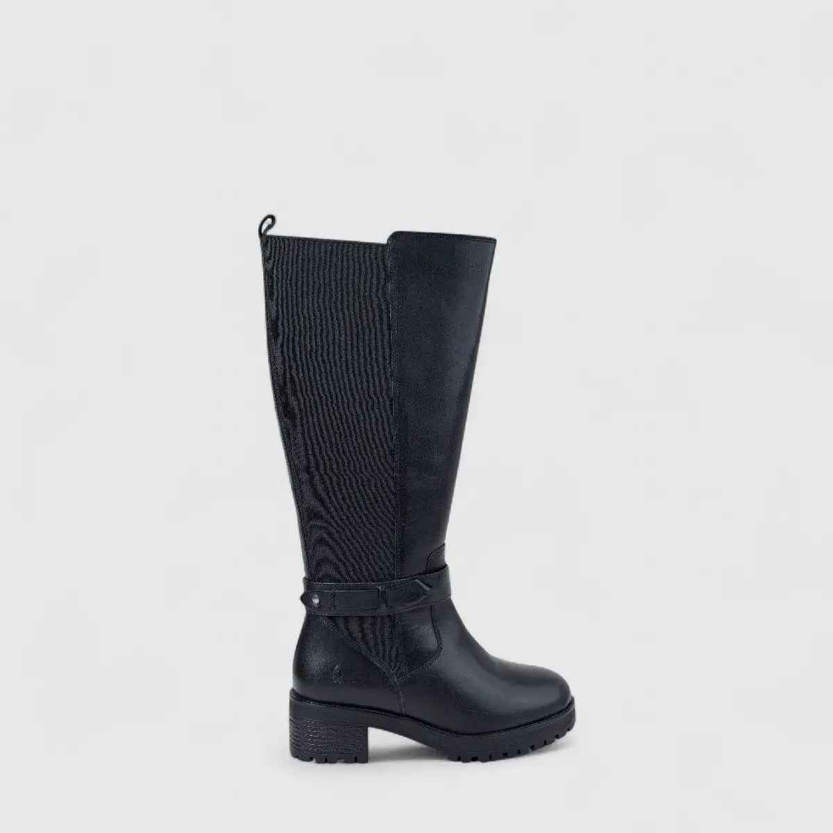 Hush Puppies Ladies Leather Long Boot HPL01486 Madi Black DB40