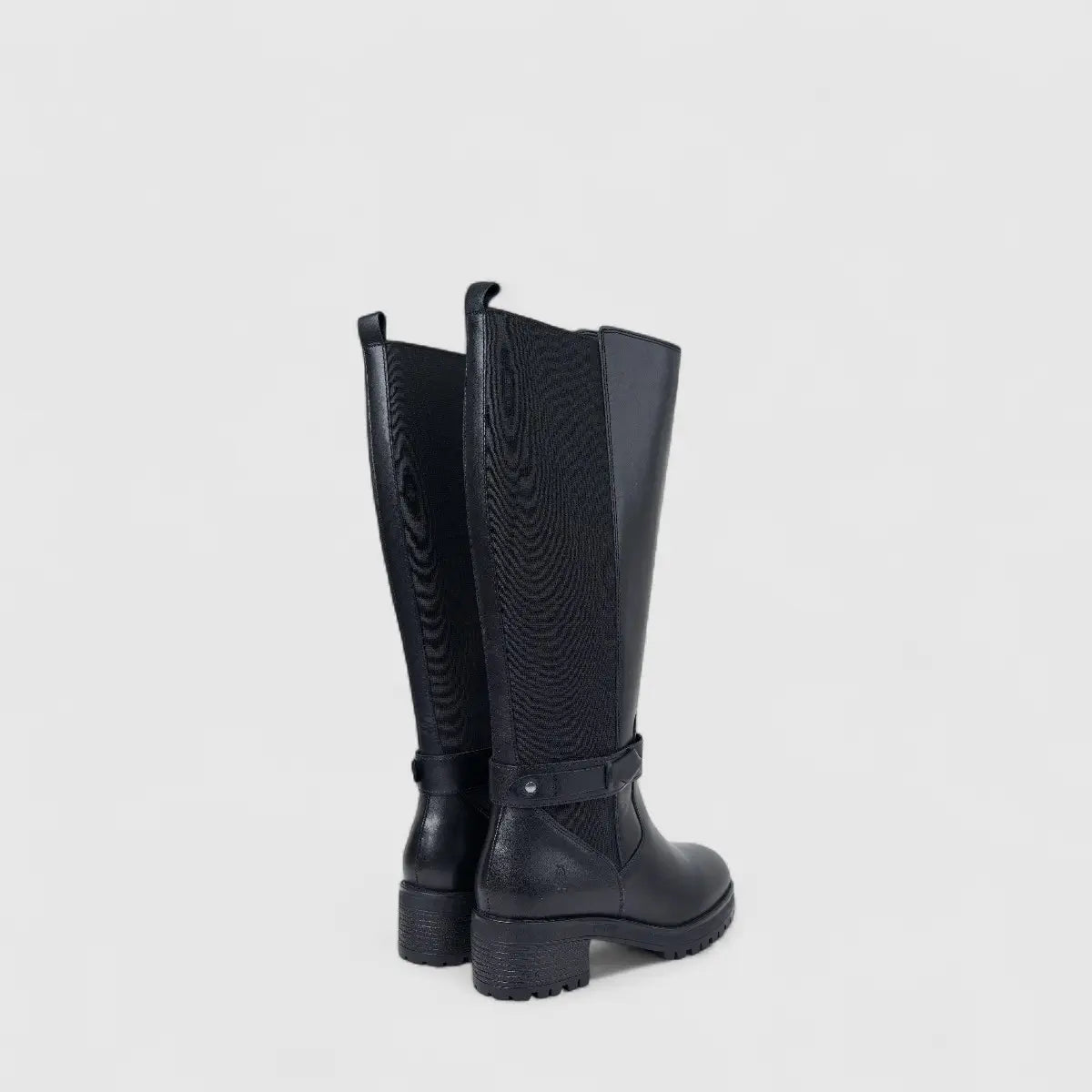 Hush Puppies Ladies Leather Long Boot HPL01486 Madi Black DB40