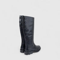 Hush Puppies Ladies Leather Long Boot Ruby HPL01490 Black DB38
