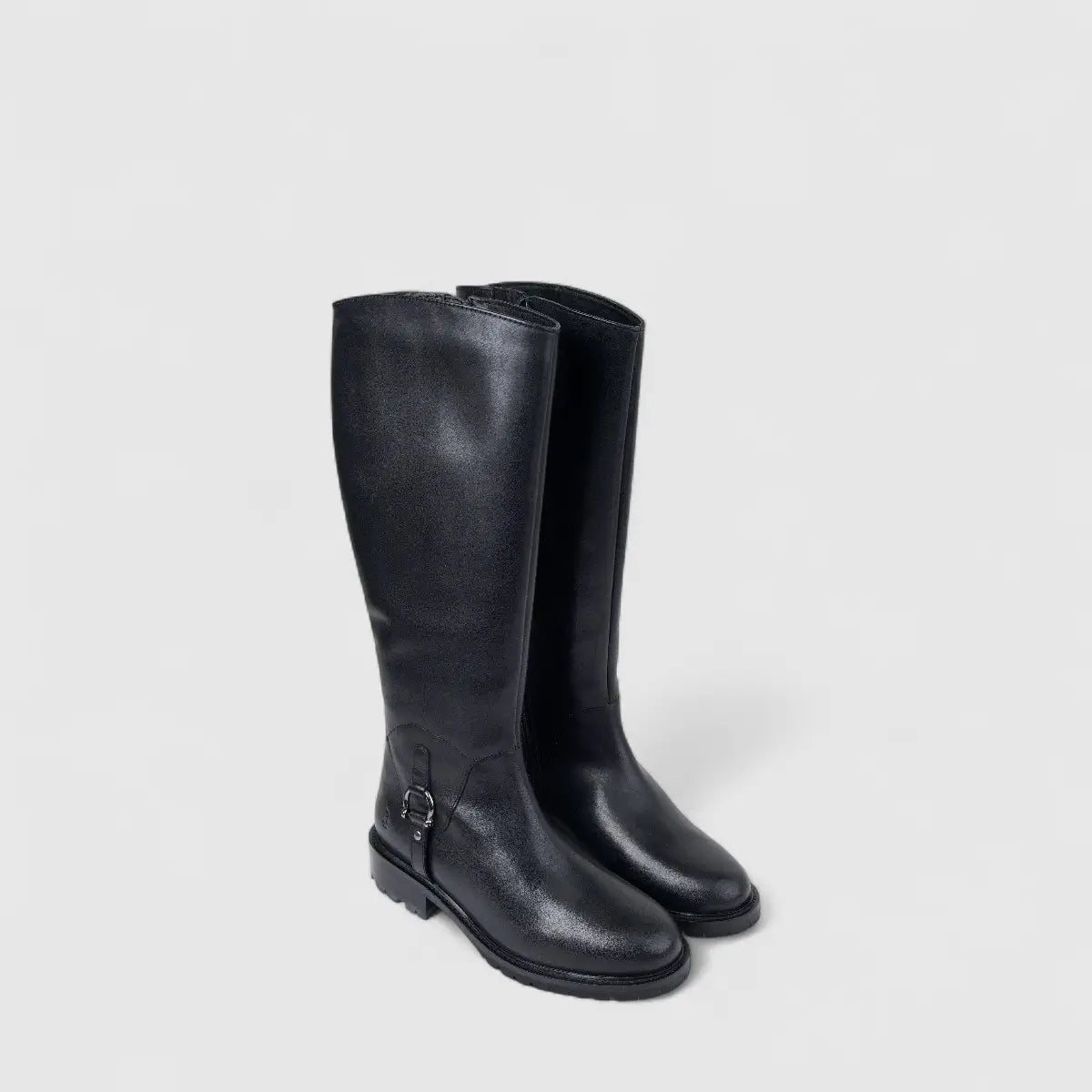 Hush Puppies Ladies Leather Long Boot Skylar HPL01489 Black DB36