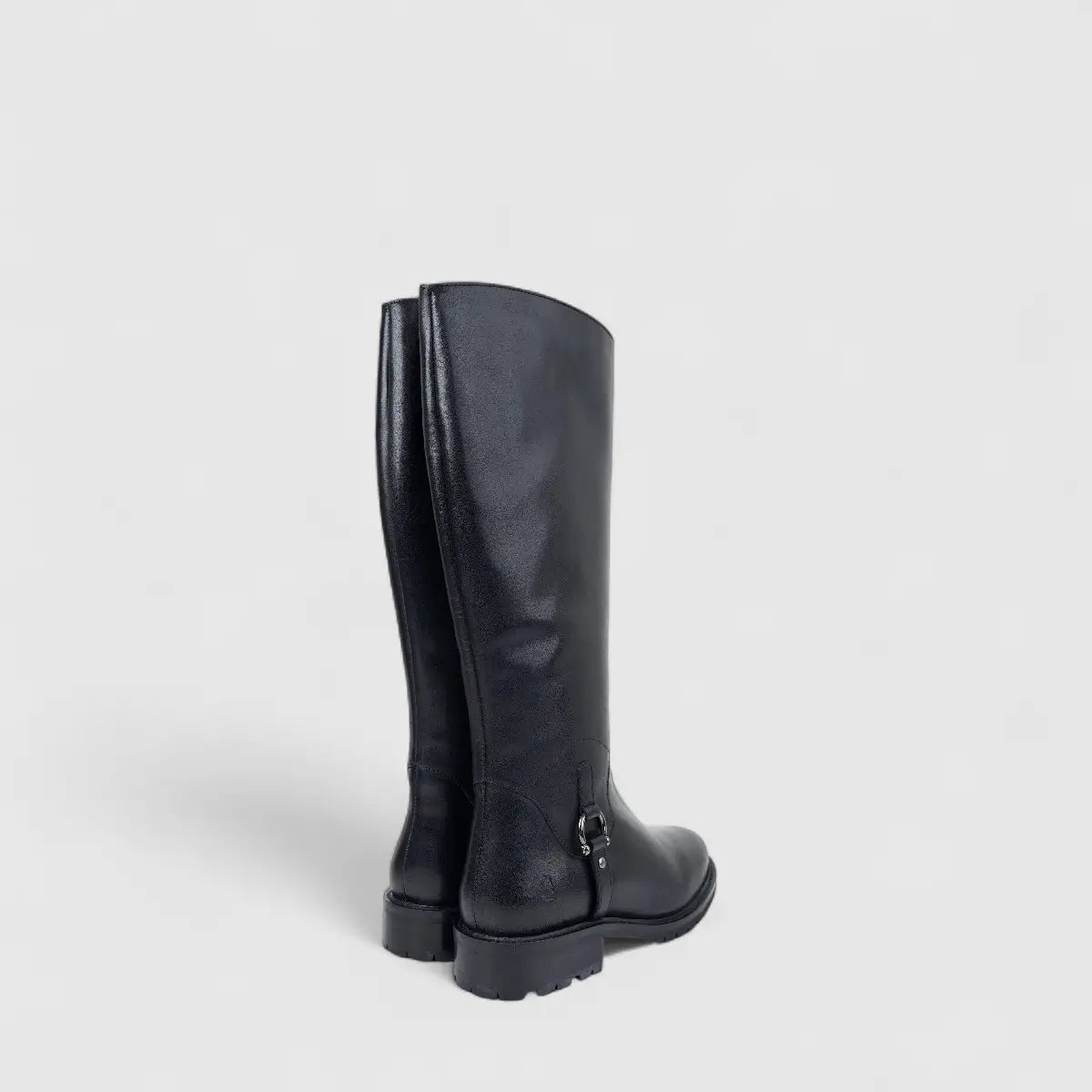 Hush Puppies Ladies Leather Long Boot Skylar HPL01489 Black DB36