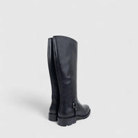 Hush Puppies Ladies Leather Long Boot Skylar HPL01489 Black DB36