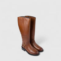 Hush Puppies Ladies Leather Long Boot Skylar HPL01489 Tan DB37