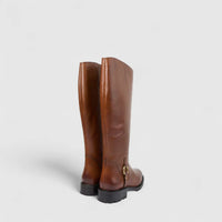 Hush Puppies Ladies Leather Long Boot Skylar HPL01489 Tan DB37