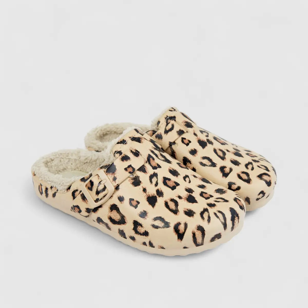 Hush Puppies Soft Style Desi Fur Ladies Slippers SSL01503 Leopard Multi