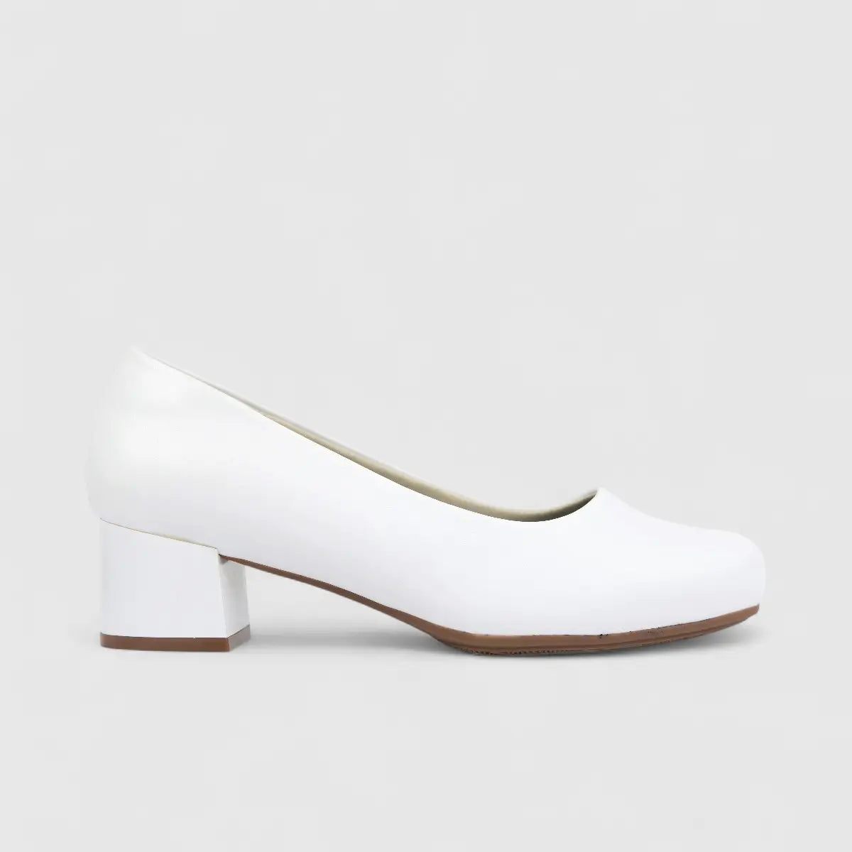 Hush Puppies Soft Style Ladies Comfort Block Heel Court Fynn SSL01619 White SS332