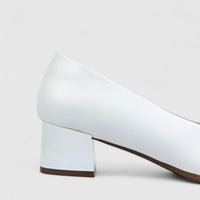 Hush Puppies Soft Style Ladies Comfort Block Heel Court Fynn SSL01619 White SS332
