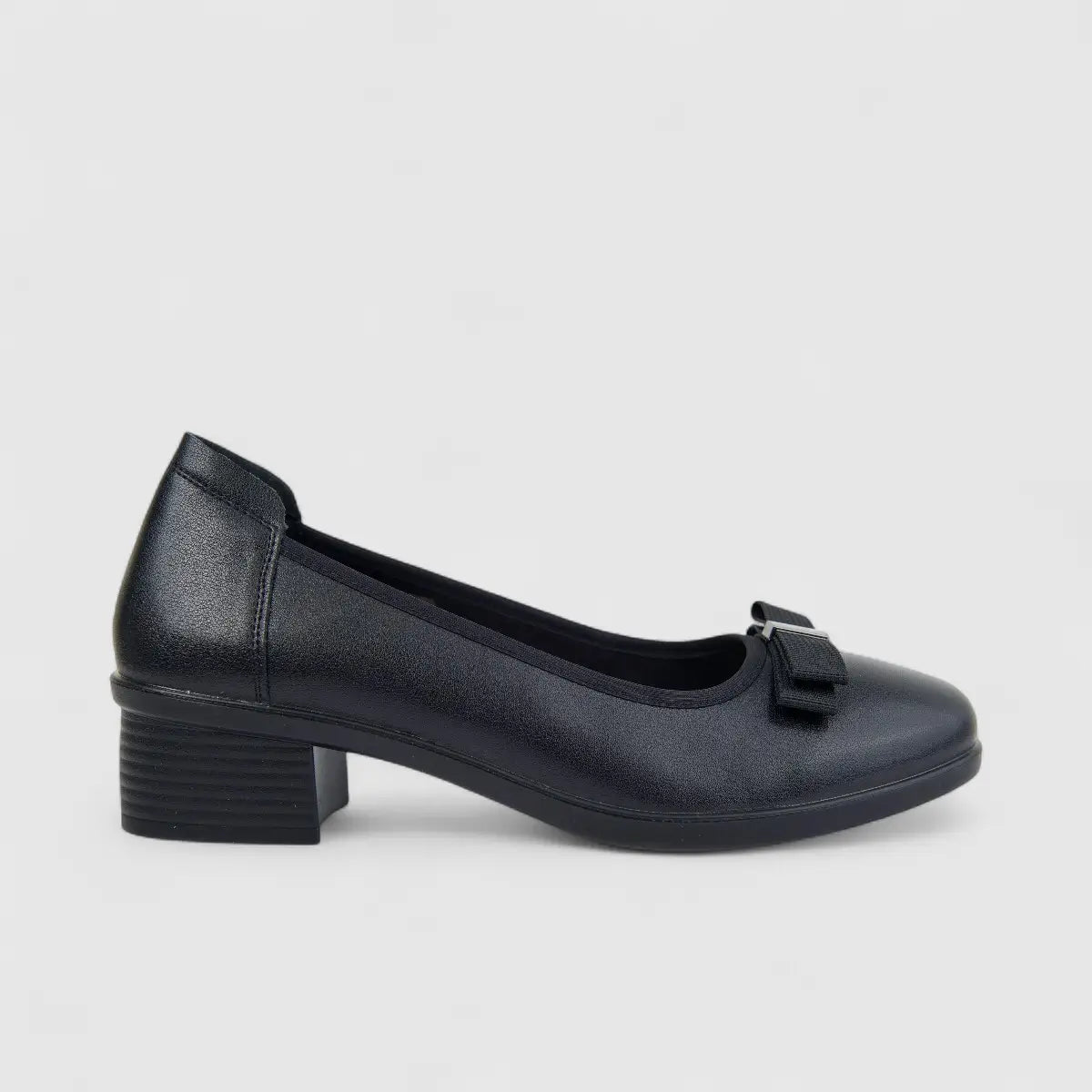 Hush Puppies Soft Style  Ladies Comfort Block Heel Court Reagan SSL01616 Black SS340