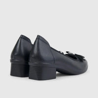 Hush Puppies Soft Style  Ladies Comfort Block Heel Court Reagan SSL01616 Black SS340