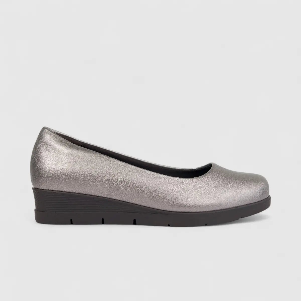 Hush Puppies Soft Style Ladies Comfort Wedge Pump Hotaru SSL01614 Pewter SS335
