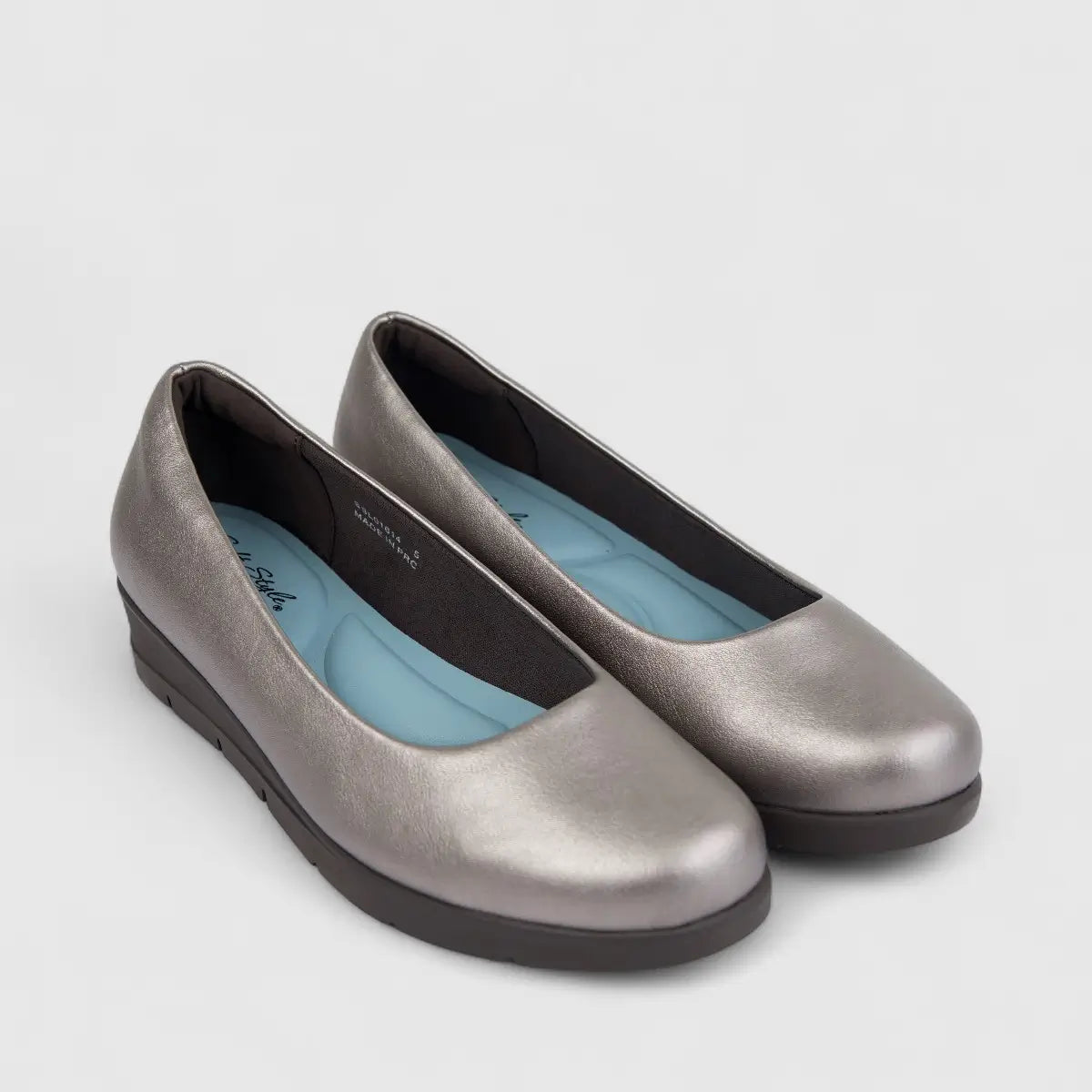 Hush Puppies Soft Style Ladies Comfort Wedge Pump Hotaru SSL01614 Pewter SS335